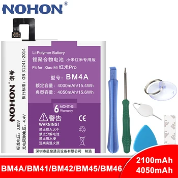 NOHON BM4A BM41 BM42 BM45 BM46 Batérie Pre Xiao Redmi Pro 1 1S 2 2A Poznámka 2: poznámka 3 Poznámka Náhradné vysokokapacitný Telefón Bateria