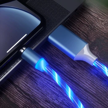 Nohon Svietiť LED Svetlo Vysokej Rýchlosti Magnetické Kábel Pre iPhone 11 Pro Max 7 8 Plus Samsung Huawei Xiao Micro USB Typu C Telefónny Kábel