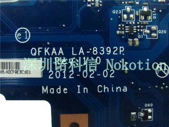 NOKOTION ZNAČKY K000135160 Pre Toshiba Satellite P850 P855 Notebook Doske QFKAA LA-8392P + chladič = LA-8391P