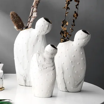 Nordic doplnky, keramické vázy remeselné moderná obývacia izba víno kabinet ploche sušené kvety kvetinové aranžmán domáce dekorácie