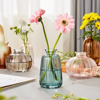 Nordic Jasné, Sklenené Vázy Moderné Domáce Dekorácie Stôl Dekorácie, Doplnky Obývacia Izba Dekorácie Multicolor Kvetinové Vázy Dary