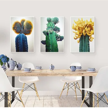 Nordic Jednoduché Kaktus Rastlín Plátno Maľovaní Plagátov A Tlačí Na Steny Umenie Dekoratívny Obraz, Dekorácie Pre Obývacia Izba Domova