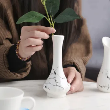 Nordic Jednoduché Keramické Vázy Mramorový Vzor Kvet Usporiadanie Hrniec Kôš Ručné Remeselné Vody Kultúry Domáce Dekorácie Kvetinové Vázy