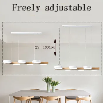 Nordic jednoduchý voľne nastaviteľné zdvíhacie osobné masívneho dreva LED jedáleň, obývacia izba, spálňa reštaurácia strop prívesok na čítanie