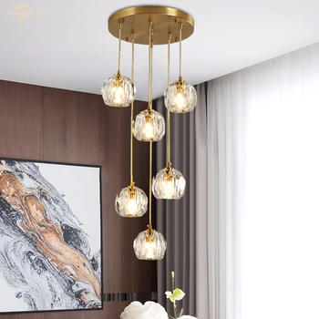 Nordic Moderné Luxusné LED, Krištáľové Lustre, Osvetlenie pre Domáce Club Hotel Schodisko Villa Jednoduché Kreatívne Visí Lampa