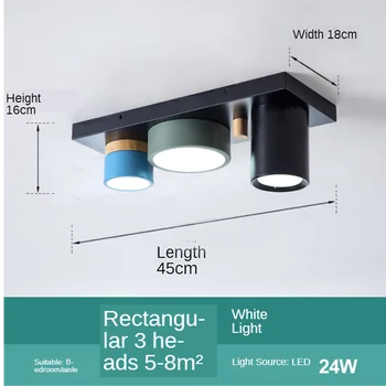 Nordic moderný minimalistický tvorivé pravouhlé LED stropné svietidlo factory priamy predaj koridoru uličkou macaron lampa