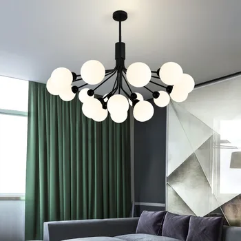 Nordic pobočky sklo bublina tieni luster osvetlenie moderná obývacia izba lampa spálňa romantický zlato závesné svietidlá svietidlá led