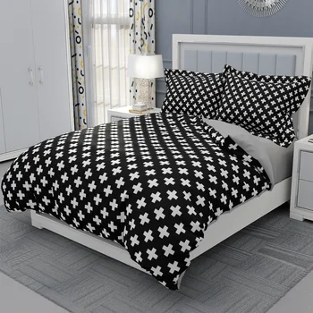 Nordic posteľná bielizeň Luxusný Set 2 Nastavte Perinu 220x240 Queen Size Black Cumlík Posteľná Bielizeň 240x260 Manželská Posteľ Kryt 2 Osoby