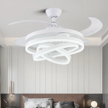 Nordic spálňa decor led stropný ventilátor svetlo lampy jedáleň stropné ventilátory so svetlami, diaľkové ovládanie lampy pre obývacia izba