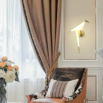 Nordic uličkou posteli nástenné svietidlá pre domáce Kreatívny dizajn stenu, dekorácie, lampy, Papierový žeriav Sconce Vták LED nástenné svietidlo