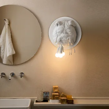 Nordic zvieracie hlavy nástenné svietidlo steny v obývacej izbe papier štúdia spálňa izba drcor estetické osobnosti kreatívny dizajnér buldog