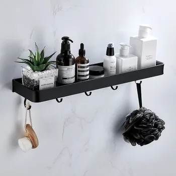 Nordic štýl priestor hliníkový čierny kúpeľňa rack voľný úder nástenné závesné wc márnosť uterák skladovanie stenu