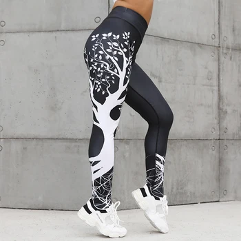 NORMOV Fitness Žien Nohavice 3D Digitálne Tlačené Legins Vysoký Pás Elastickej Push Up Legíny Polyester Nohavice Žena Cvičenie Nohavice