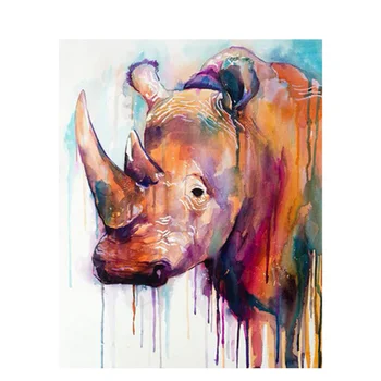 Nosorožec Farby Sa Podľa Čísel Pre Dospelých Zarámované Na Plátne Maľby akrylom DIY Sady Farebnosť Podľa Počtu Kreslenie Home Decor Art