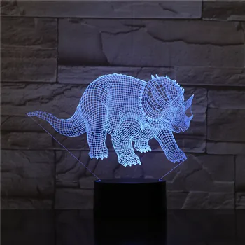 Nosorožec Noc Lampa Farebné Akrylové Lampa Pre Strany 3D Hologram Luminaria Farby stolná Lampa Deti Narodeninám 1704