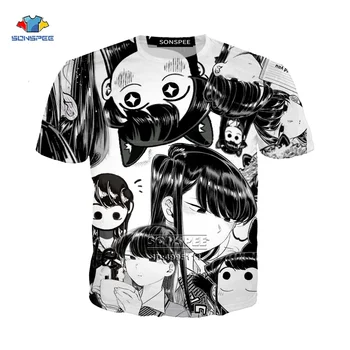Novinka 3D Vytlačené t-shirt Anime Kawaii Dievča Komi-san Mnohých Tvárí Tee tričko mužov oblečenie harajuku grafické T-tričká Pánske Dámske
