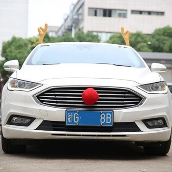 Novinka Veľké Sobie Parohy a Červený Nos Vianočné Auto Dekorácie pre Dovolenku Festival Dekor