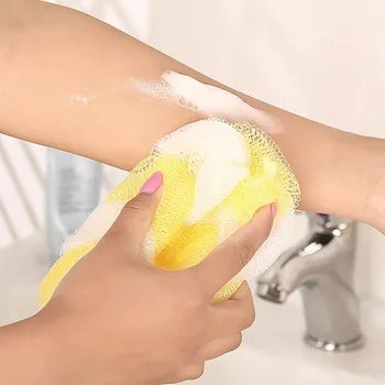 Novo 2 Ks Kúpanie Sprcha Práčky Oka Hubky Exfoliačný Tela Kefou Umývanie Nylon Lístkového Spa