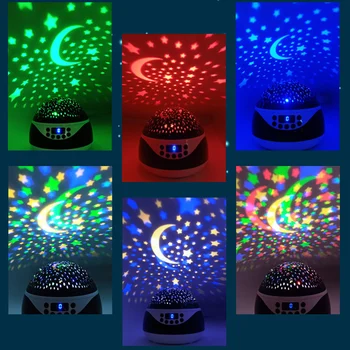 Novo Hudby Projekčnej Lampy Dieťa Nočné Svetlo s Časovač Rotujúce Hviezdy Nočné Svetlo Projektora pre Deti Spí Helper Darček