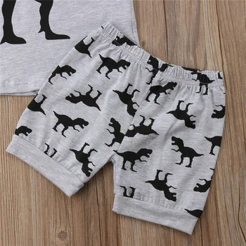 Novonarodené Dieťa Boys Dinosaura Tlač Topy Bavlnené tričko+Nohavice Oblečenie Oblečenie 2 ks Súpravy