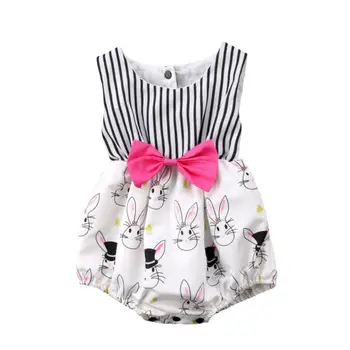 Novorodenca Batoľa, Dieťa Dievčatá Bowknot Bunny Oblečenie Romper Sunsuit Oblečenie
