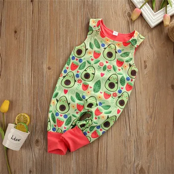 Novorodenca Chlapec Baby Girl Avokádo Romper Jumpsuit Oblečenie Sunsuit