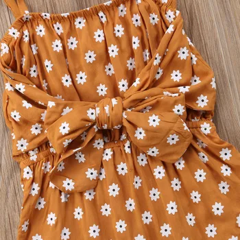 Novorodenca Dievča 0-24M Popruh Bowknot Kvetinový Romper Polka Dot Jumpsuit Oblečenie Sunsuit