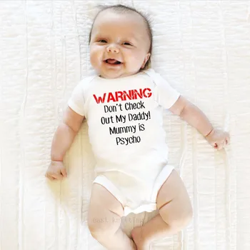 Novorodenca Oblečenie Upozornenie Tlač Romper Playsuit Sunsuit Oblečenie Dojčenská Chlapci Dievčatá v Lete Remienky Kostým Biely Outwear 0-24M