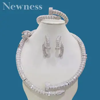 Novota Luxusné Nechty Geometricwer Svadobné 4PCS Šperky Stanovuje Nové Módne Dubaj Plný Šperky Set Pre Ženy, Svadobné Doplnky Strany