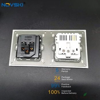 NOVSKI crystal sieťovej zásuvky pre smart xiao bránou konektor, usb 2.1 eú 16A ruskej elektrická zásuvka 10A 5-jamkové gb zásuvky
