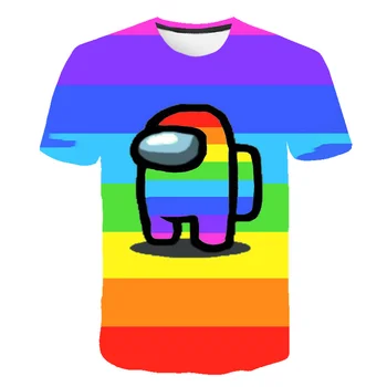 Nová Hra Medzi Nami T-shirt Deti 3D Farba Impostor Cartoon Deti Kawaii Grafické Tričko Tees Baby Chlapci Oblečenie Letné Topy
