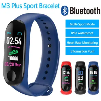 Nová M3 Plus Smart Bluetooth Športový Náramok Srdcovej frekvencie, Krvného Tlaku Monitor Fitness Tracker Smart Pásmo Pre Android IOS