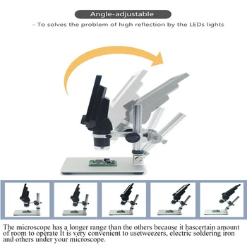Nové 1200X Digitálny Mikroskop 7 palcový LCD Displej HD Spájkovanie Mobilephone Opravy Electron Video Mikroskopom zväčšovacie sklo+Stojan