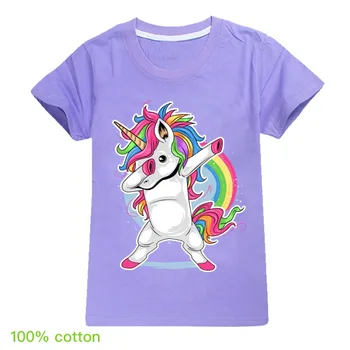 Nové 2020 Dieťa Letné Krátke Sleeve T-Shirt Deti Dabbing Jednorožec Tričká pre chlapčeka Tričko Dievča Topy Tee tričko vianoce