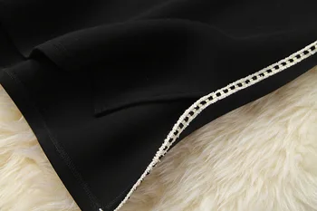 Nové 2020 jeseň zima ženy elegantné čierne hrubé ceruzku sukne vyhovovali voľné štýl turtleneck mikina bežné dve dielna sada