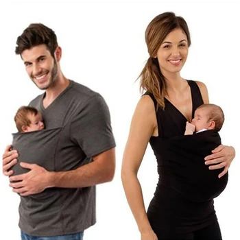 Nové 2020 Letné Baby Carrier Šatka Klokan T-Shirt Materskej Dieťa Dopravcu Oblečenie Multifunkčné Otec, Matka Tee Tričko S-5XL