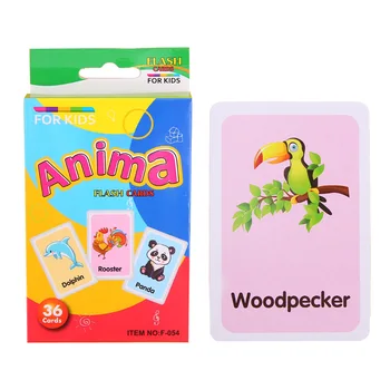 Nové 36PCS anglickej Abecedy Tvar Zvierat Farba Vzdelávania Kartičky Hračiek Montessori Vzdelávacích Hračiek pre Deti Karty, Knihy, Darčeky