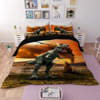 NOVÉ 3D Dinosaura Cartoon Deti Perinu Set 3ks Sada Twin Plný Kráľovná Kráľ posteľná bielizeň Sady housse de couette luxusné obliečky