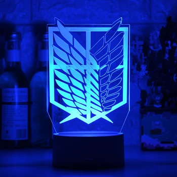 Nové 3d Lampa Útok na Titan Mikasa Ackermana Obrázok Deti Nočného pre Miestnosti Dekorácie Led Farby Nočné Svetlo Anime Darček