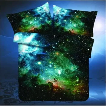 Nové 3D Tlač Galaxy Vesmíru posteľná bielizeň Nastaviť Dospievajúci Chlapec, Modrá Hviezdne Nebo Zips Perinu kráľovná obliečky na Vankúše Posteľná Bielizeň Set prikrývka kryt