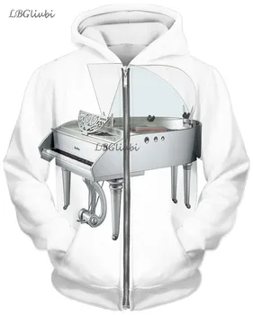 Nové 3D vytlačené klavír zips hoodies mužov a ženy móda hoodies худи klavír hoodies outdoor bunda menxs-6xl