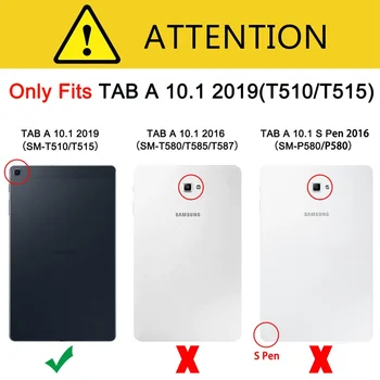 Nové 3D Vytlačené PU Kožené puzdro pre Samsung Tab 10.1 2019 SM-T510 SM-T515 T510 T515 Kryt S Sloty pre Karty prípad Tabletu+film+pero