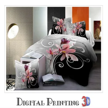 Nové 4Pcs King Size Luxury 3D Rose posteľná bielizeň Sady Červená Farba Obliečky Cumlík Kryt Nastaviť Svadobné Posteľná bielizeň pivónia / leopard65