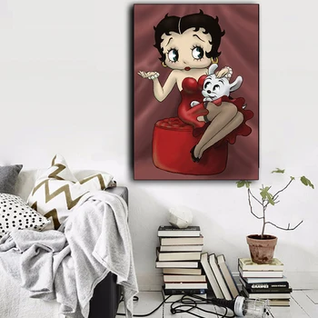 Nové 5D DIY Diamond Výšivky Betty Boop Cartoon Diamond Maľovanie Cross Stitch Plný Drahokamu Darček Mozaiky Domáce Dekorácie umenie