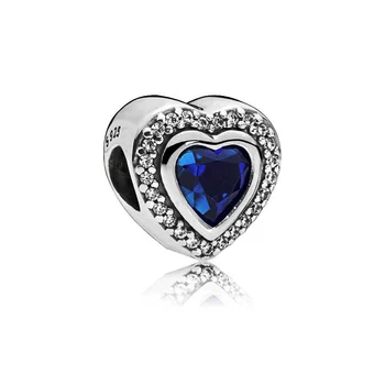 Nové 925 Sterling Silver Blue Láska Korálky Kúzlo Fit Pôvodné Pandora Náramok Šperky Darček