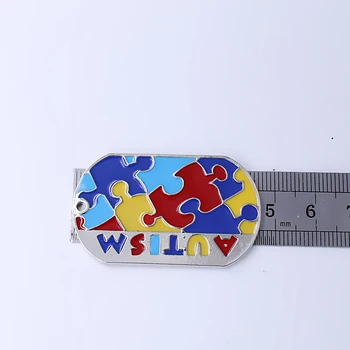 Nové autizmus kovový prívesok smalt plavidlá puzzle označenie šarm náhrdelník golier urob si sám