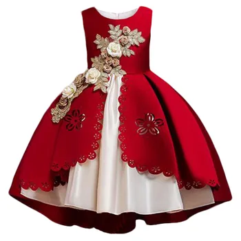 Nové Baby Dievčatá Kvet Vianočné Šaty Princezná Svadobné Elegantné Deti Elegantné Šaty Deti Oblečenie Strany Kostým Oblečenie