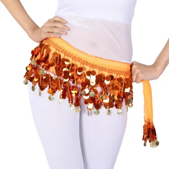 Nové Belly Dance Sukne Hip Šatku Sequin Fringe Zábal Mince Pásy Indické Šperky Exotické Bellydance Kostým Opasok BeltCM