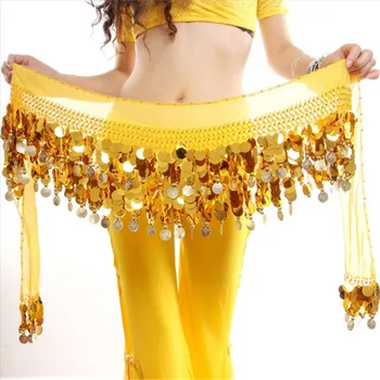 Nové Belly Dance Sukne Hip Šatku Sequin Fringe Zábal Mince Pásy Indické Šperky Exotické Bellydance Kostým Opasok BeltCM