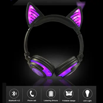 Nové Bezdrôtové Bluetooth Slúchadlá Skladacia Blikajúce Darček k Narodeninám Mačka Ucho Deti Slúchadlá Herné Headset S LED Svetlom